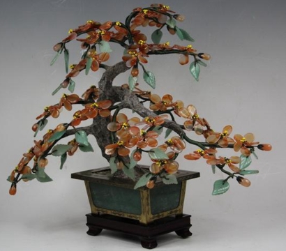 美國到廣州進口中式瑪瑙盆景報關(guān)代理文物工藝品案例